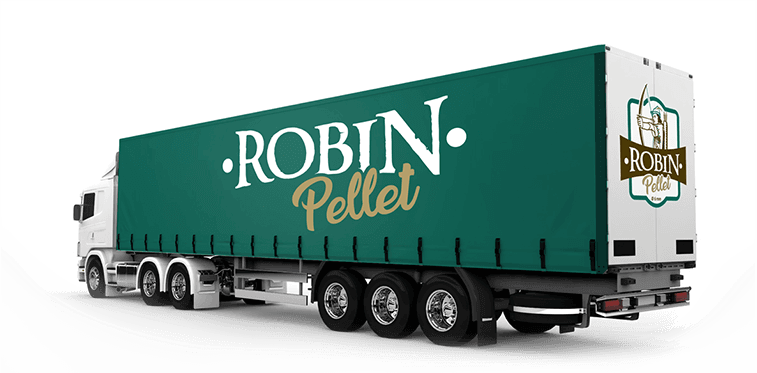 ciężarówka z logo Robin Pellet